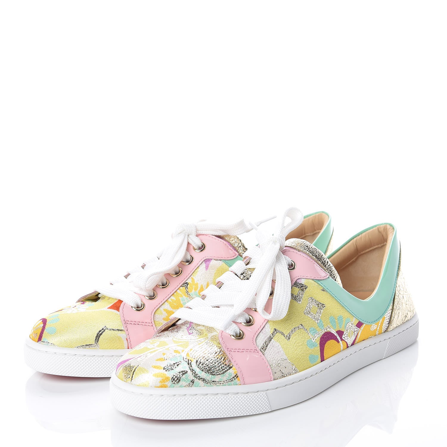 Christian Louboutin Patent Tissu Kyoto Flamingirl Flats 38 Multicolor 3 of 10