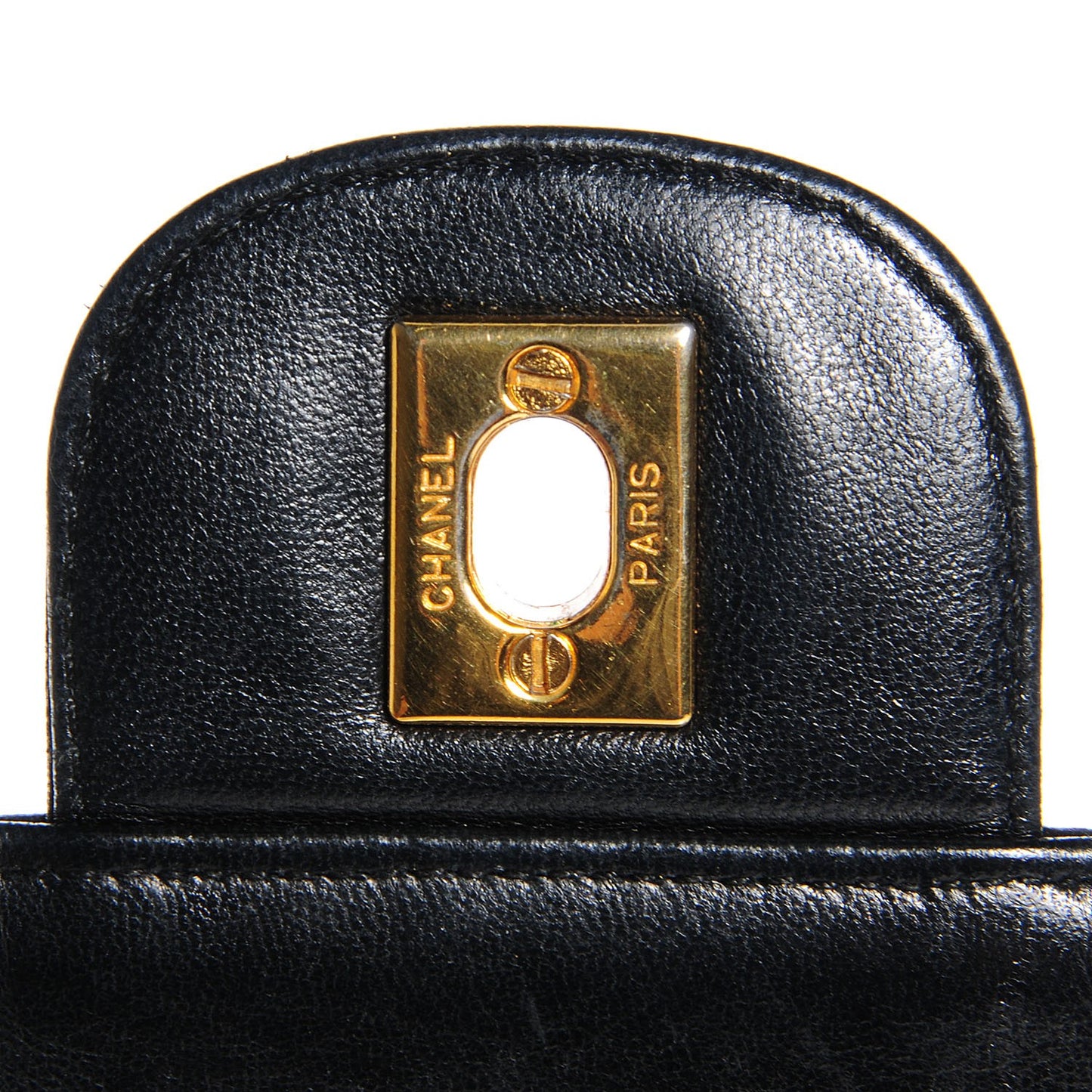 Lambskin Medium Double Flap Black