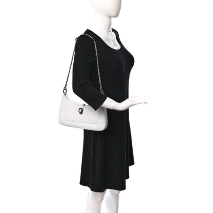 Bulgari Calfskin Serpenti Baia Shoulder Bag White 2 of 8