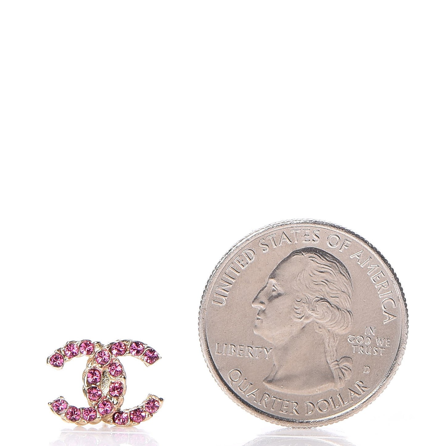 Crystal CC Earrings Gold Pink