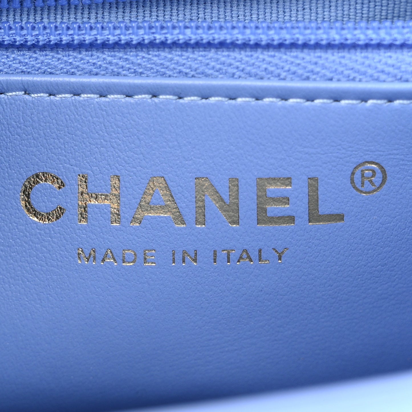 Shiny Aged Calfskin Quilted Nano Kelly Shopper Blue