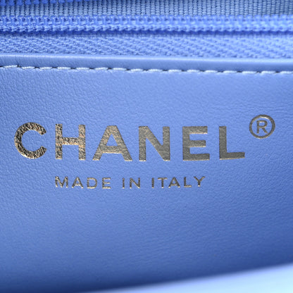 Chanel Shiny Aged Calfskin Quilted Nano Kelly Shopper Blue 6 of 11