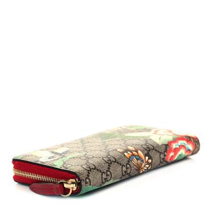 Gucci GG Supreme Monogram Tian Zip Around Wallet Beige Multicolor Red 4 of 7