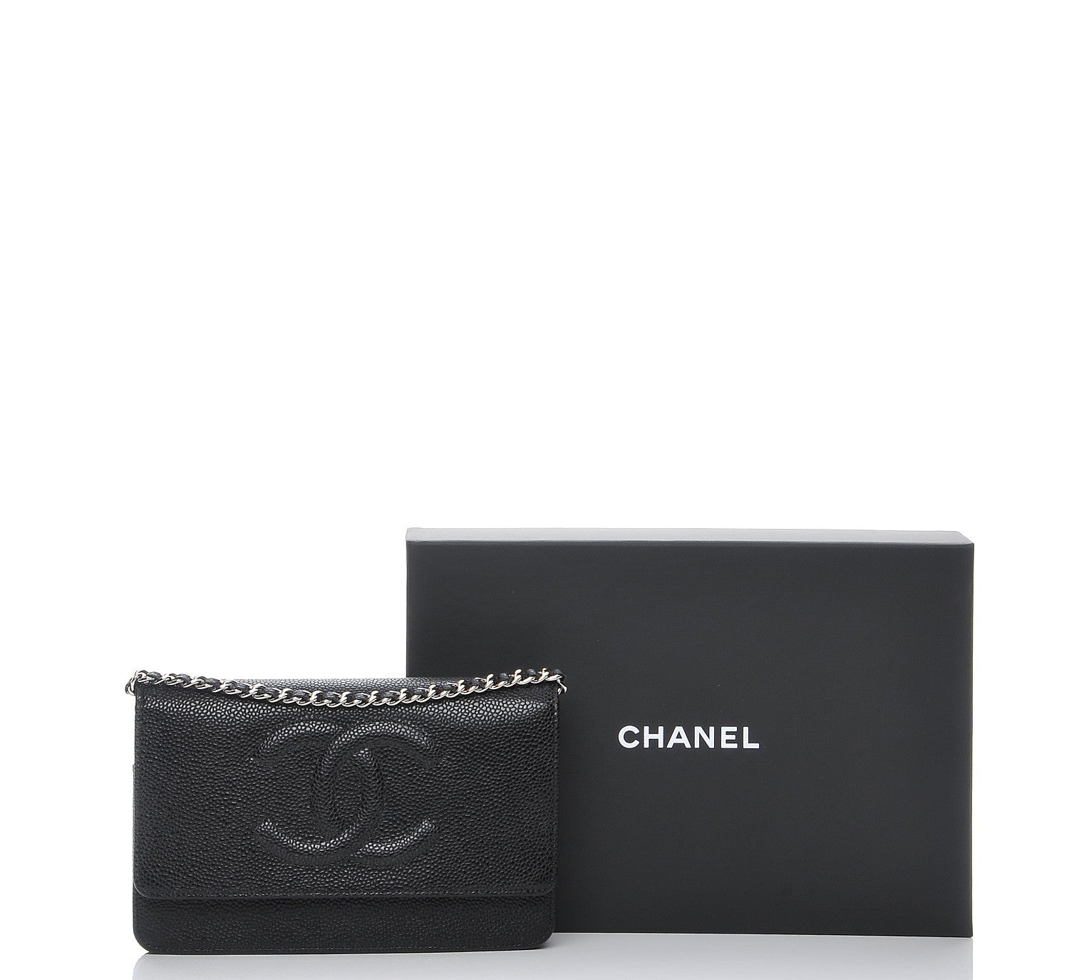 Chanel Caviar Timeless CC Wallet On Chain WOC Black 9 of 9