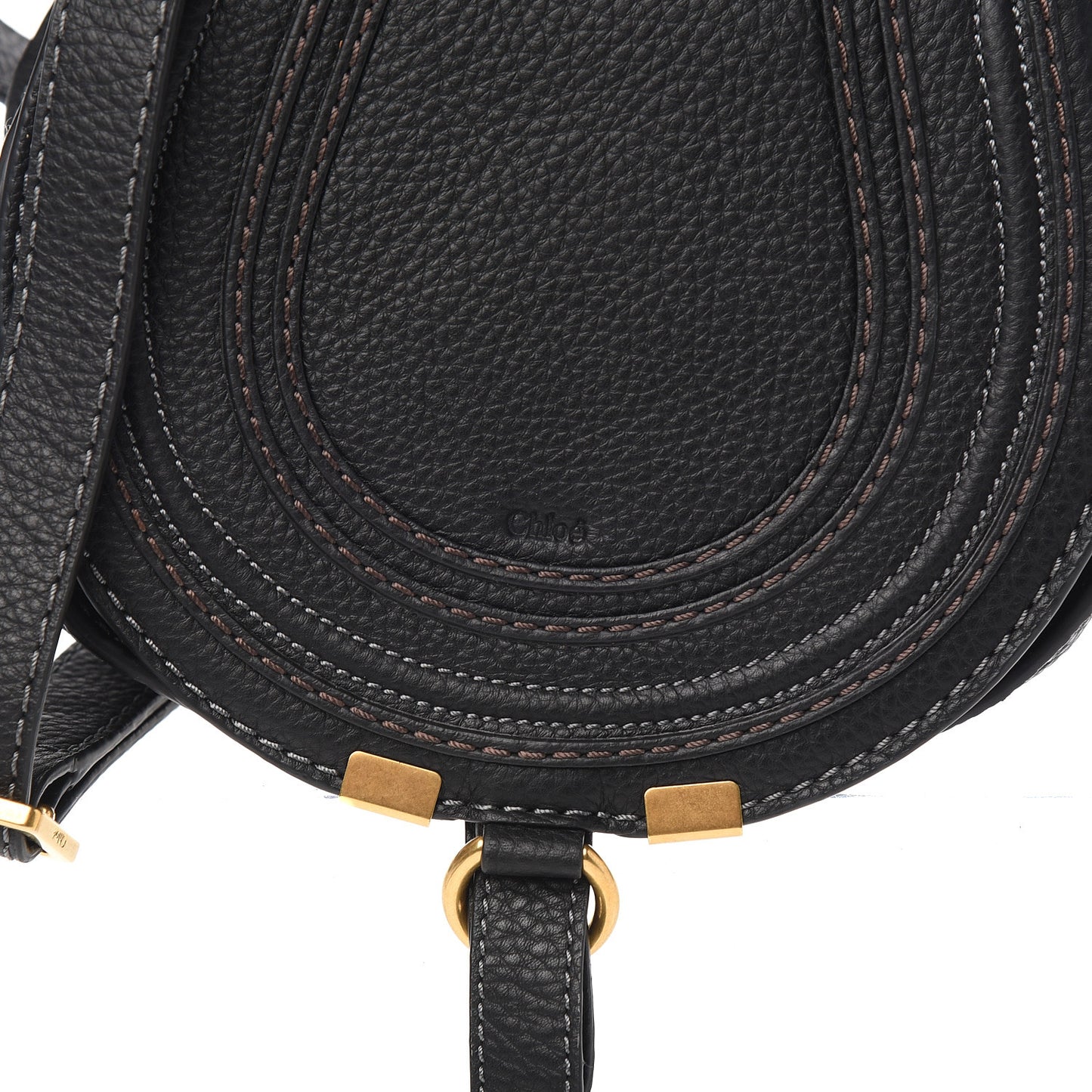 Calfskin Mini Marcie Round Crossbody Bag Black