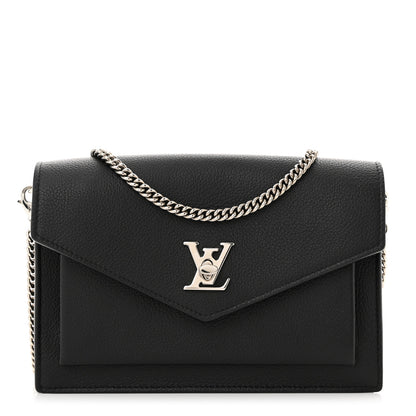 Louis Vuitton Soft Calfskin My Lockme Chain Pochette Black 1 of 10