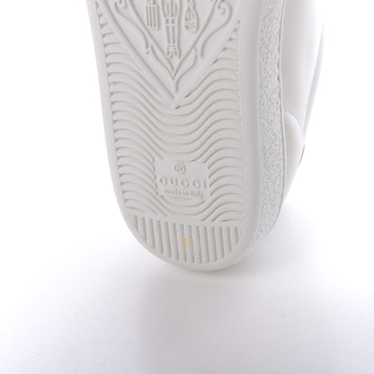Gucci Calfskin Interlocking G Perforated Womens Ace Sneakers 37 White Grey Sky 9 of 11
