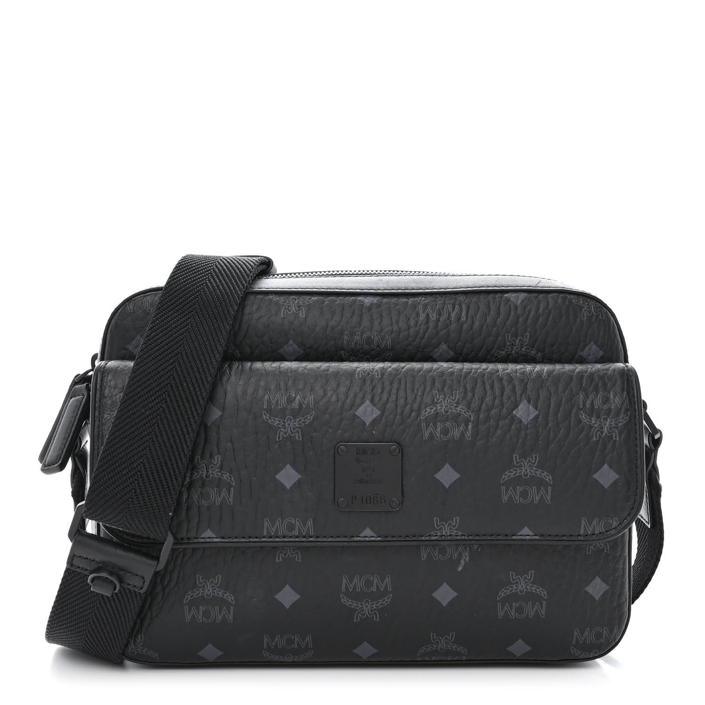 Visetos Monogram Medium Aren Crossbody Black