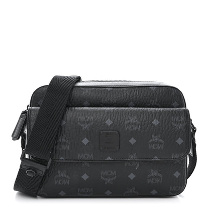 MCM Visetos Monogram Medium Aren Crossbody Black 1 of 9