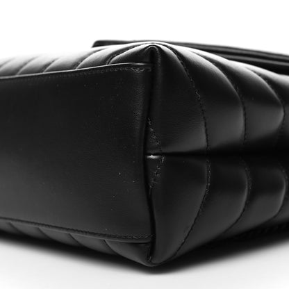 Saint Laurent Calfskin Y Quilted Monogram Monochrome Small Loulou Chain Satchel Black 10 of 11