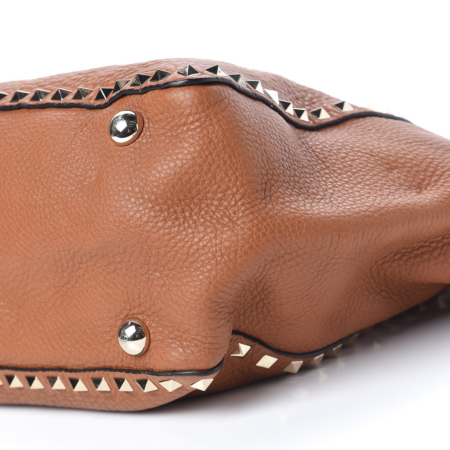 Valentino Garavani Pebbled Calfskin Medium Rockstud Tote Light Cuir 11 of 11
