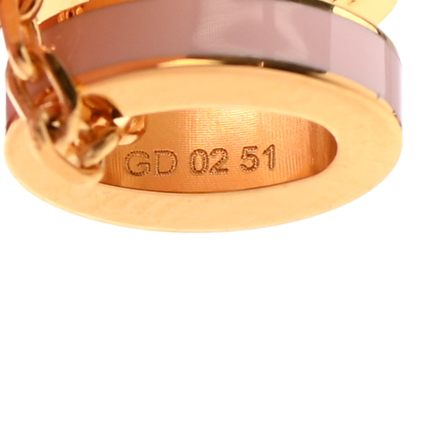 Lacquered Gold Mini Pop H Pendant Necklace Rose Dragee