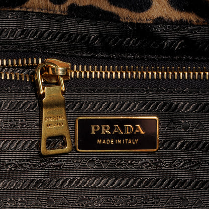 Prada Calf Hair Leopard Print Shopping Tote Sabbia Moro 6 of 12