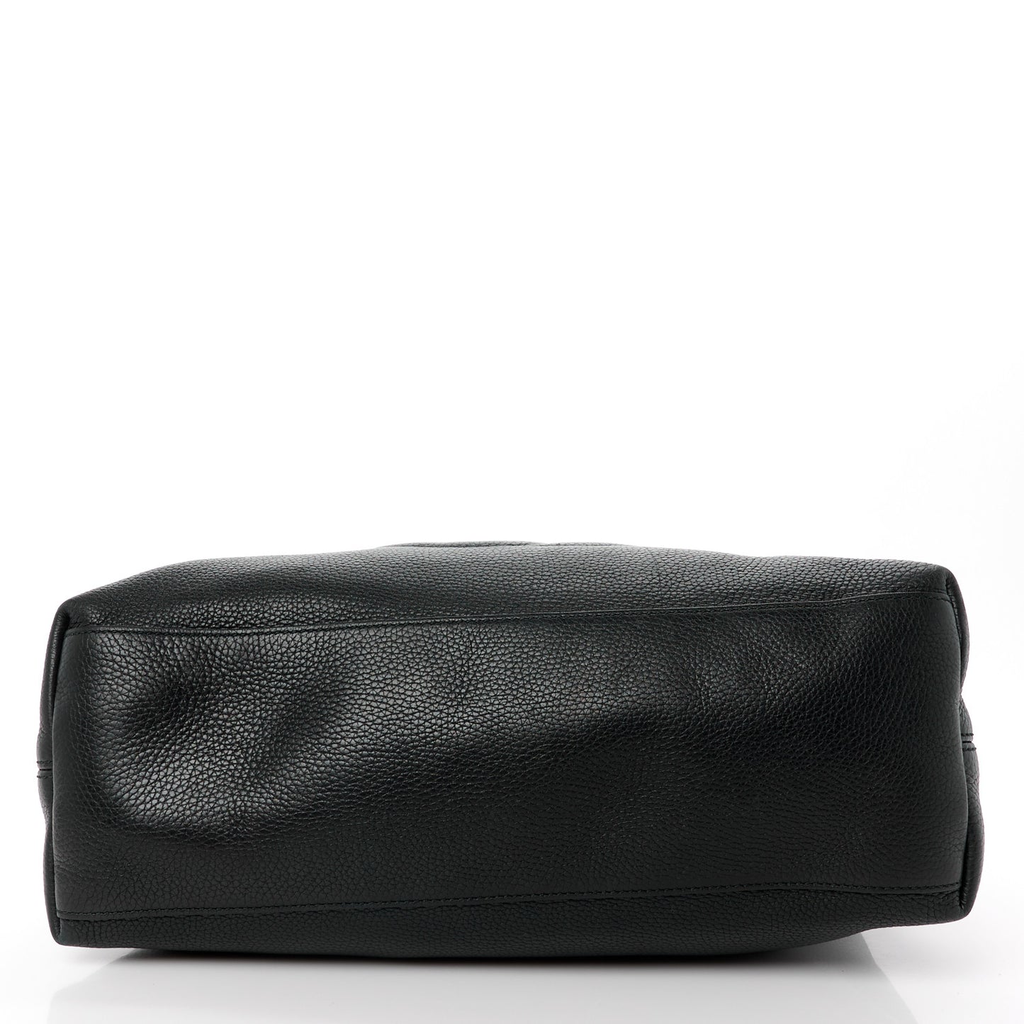 Pebbled Calfskin Medium Soho Chain Shoulder Bag Black