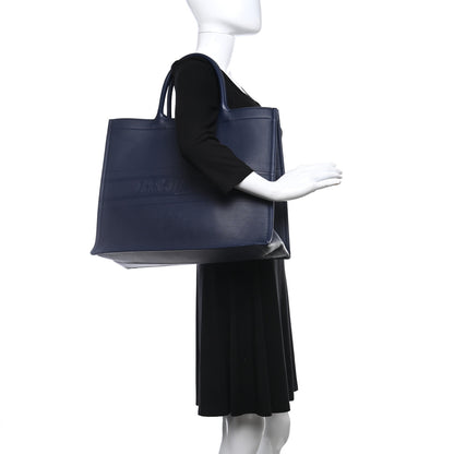 Christian Dior Calfskin Embossed Book Tote Navy Blue 2 of 10