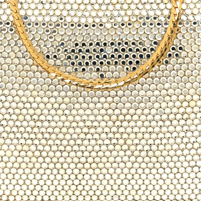 Judith Leiber Swarovski Crystal Minaudiere Clutch Gold Silver 8 of 11
