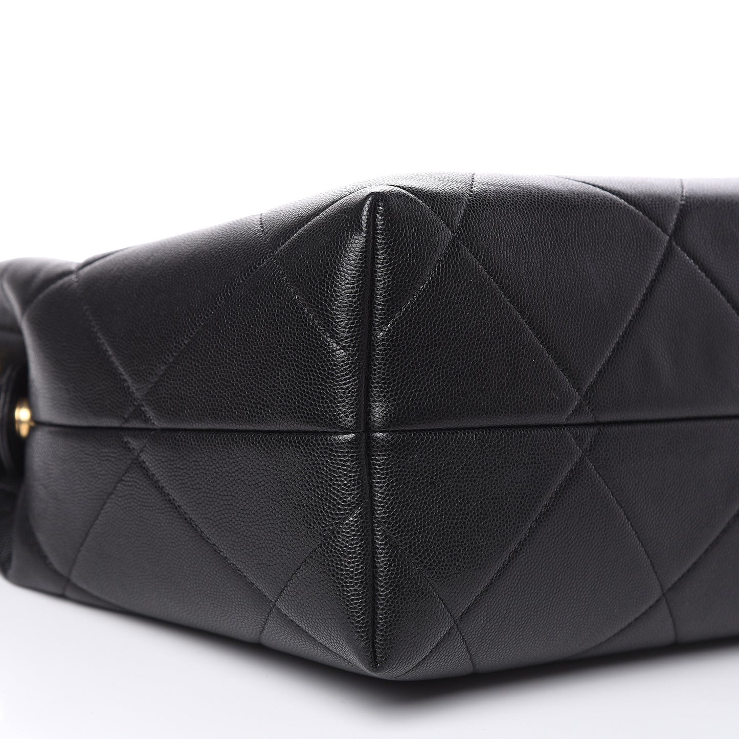 Caviar Quilted Large A Real Catch Shopping Bag Black