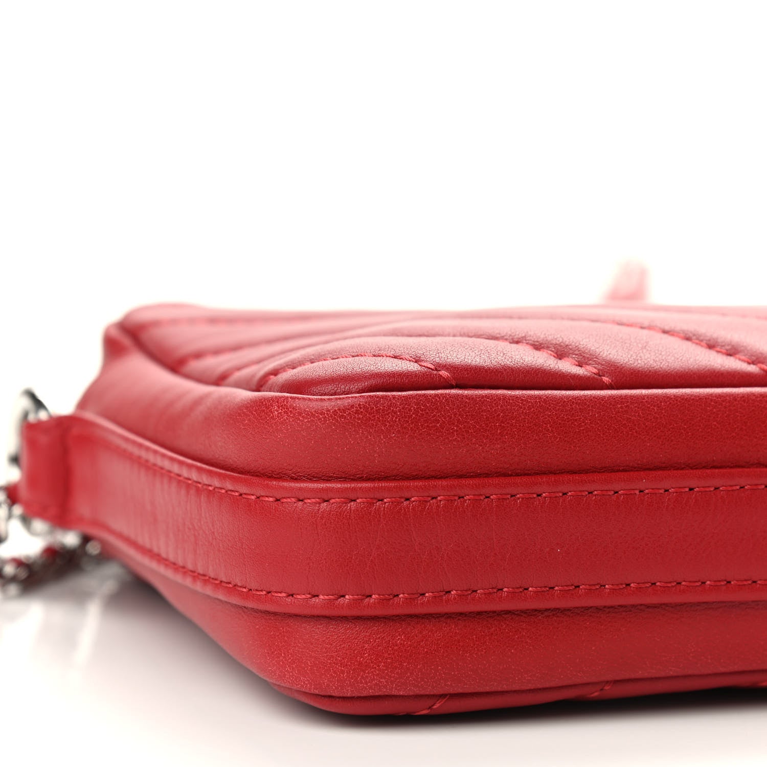 Chanel Lambskin Chevron Quilted Small Promenade Camera Dark Red 6 of 9