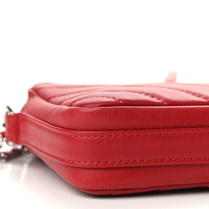 Chanel Lambskin Chevron Quilted Small Promenade Camera Dark Red 6 of 9