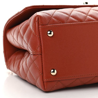 Chanel Caviar Quilted Small Coco Handle Flap Brown 8 of 9