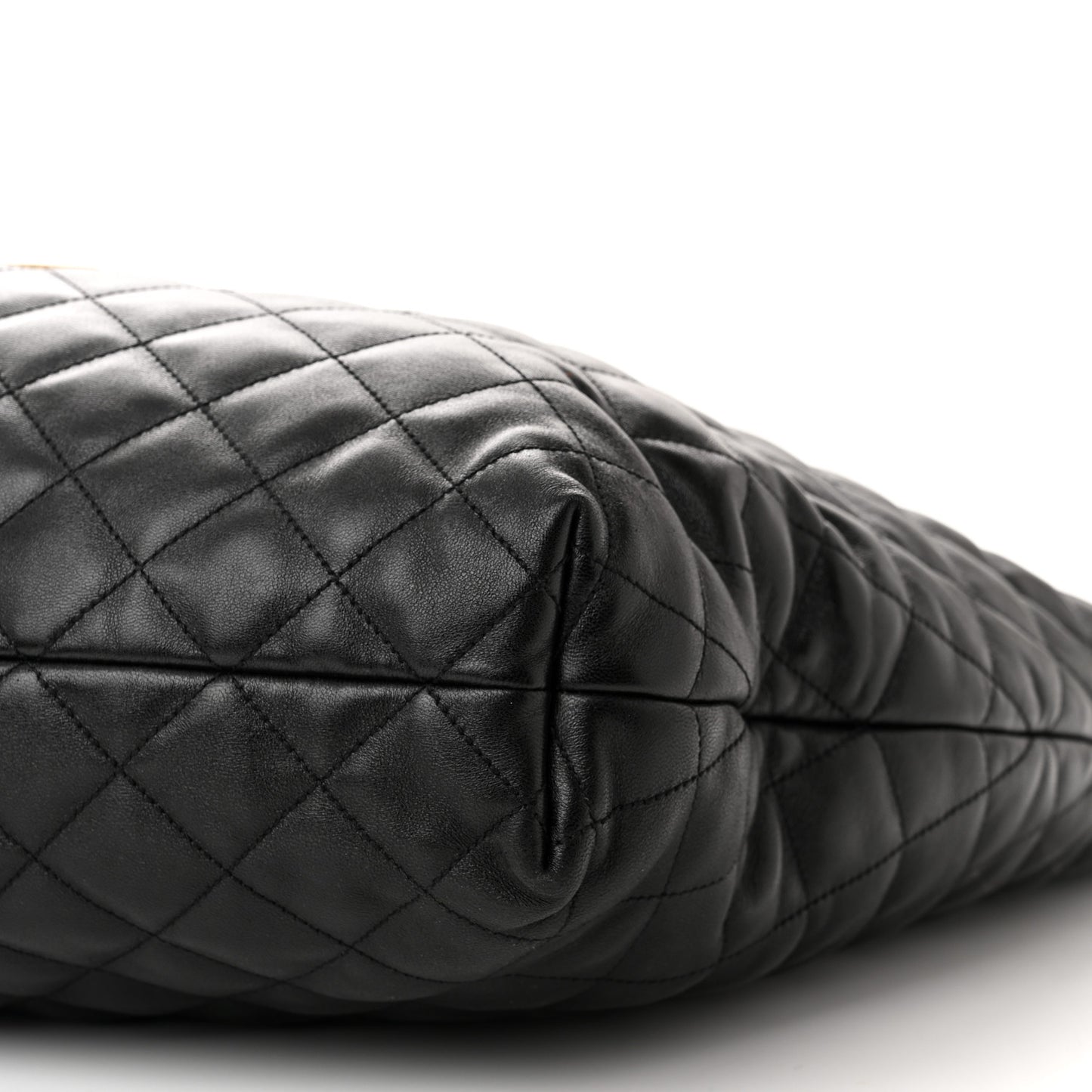 Lambskin Quilted Maxi Icare Shopping Tote Black
