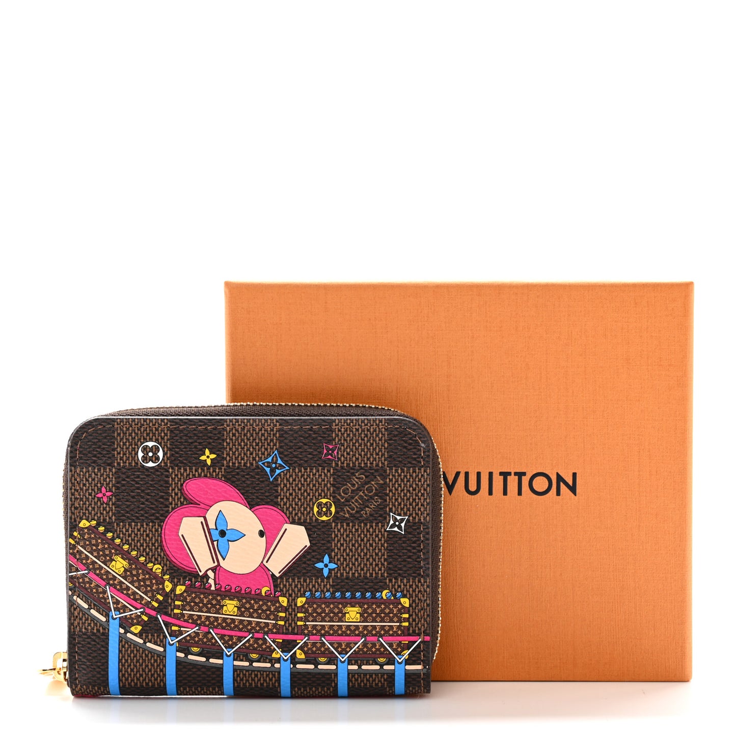 Damier Ebene 2020 Christmas Animation Roller Coaster Zippy Coin Purse Pivoine