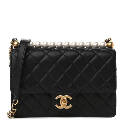 Chanel Goatskin Quilted Small Chic Pearls Flap Black 1 of 10