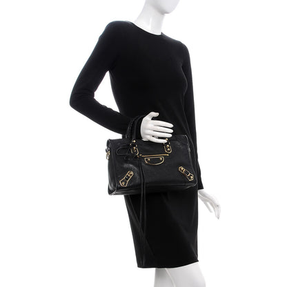 Balenciaga Chevre Gold Metallic Edge Hardware S City Black 3 of 8