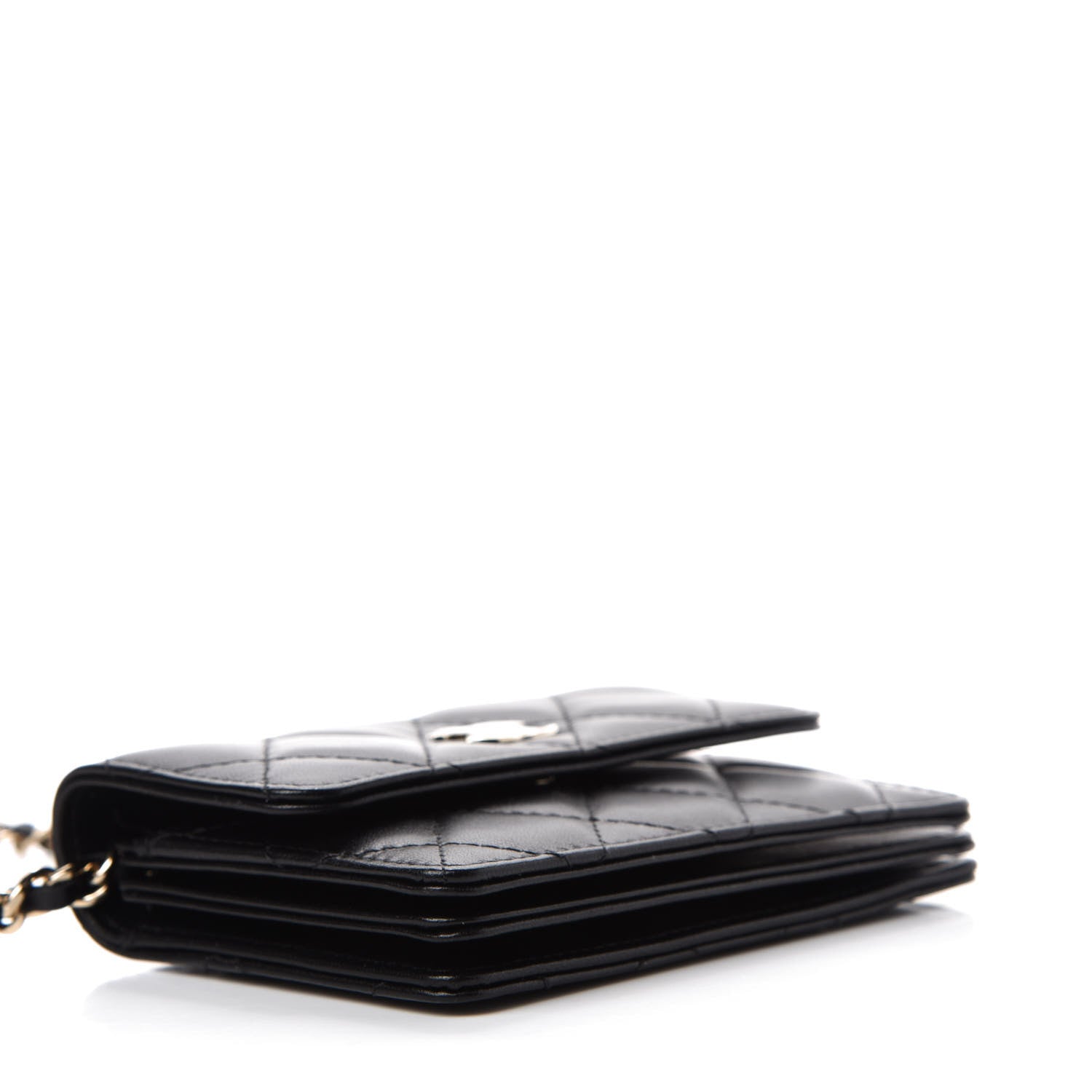 Chanel Lambskin Quilted My Chanel Lady Card Holder On Chain Black 4 of 13