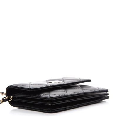 Chanel Lambskin Quilted My Chanel Lady Card Holder On Chain Black 4 of 13