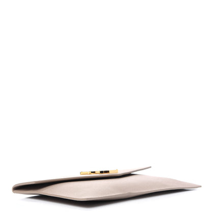 Saint Laurent Grain De Poudre Uptown Pouch Dark Beige 7 of 9