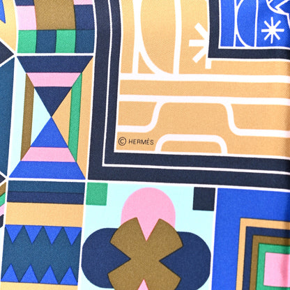 Hermes Silk NDOP Scarf 90 Marine Vert Rose 4 of 5