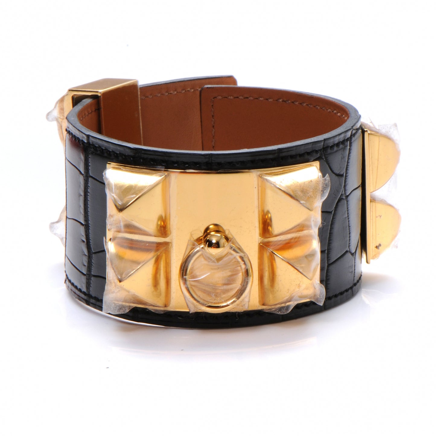 Matte Alligator Collier De Chien CDC Bracelet Black Small