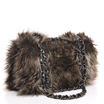 Chanel Tweed Arctic Fantasy Fur Flap Blue Red 3 of 10
