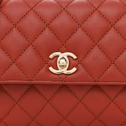 Chanel Caviar Quilted Mini Coco Handle Flap Dark Orange 8 of 10
