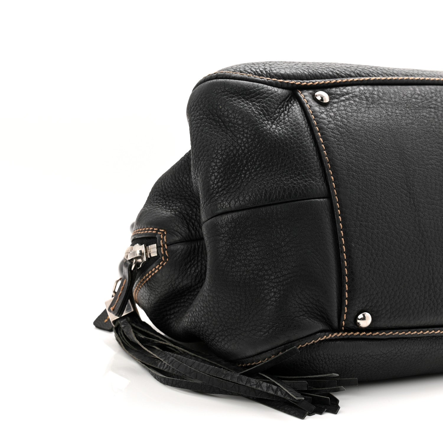 Chanel Calfskin Large Tassel Bowler Black 9 of 11
