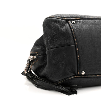 Chanel Calfskin Large Tassel Bowler Black 9 of 11