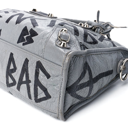Balenciaga Agneau Arena Graffiti All Over Classic Silver Hardware S City Balenciaga Grey Black 12 of 12