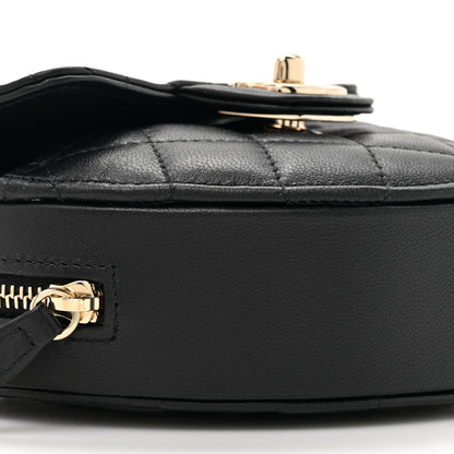 Chanel Lambskin Quilted CC In Love Heart Clutch With Chain Black 10 of 12