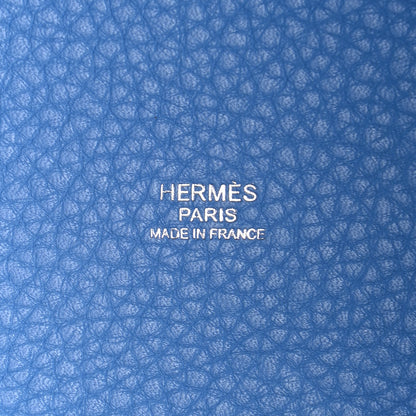 Hermes Taurillon Clemence Swift Picotin Lock 22 MM Bleu Paradis 6 of 9