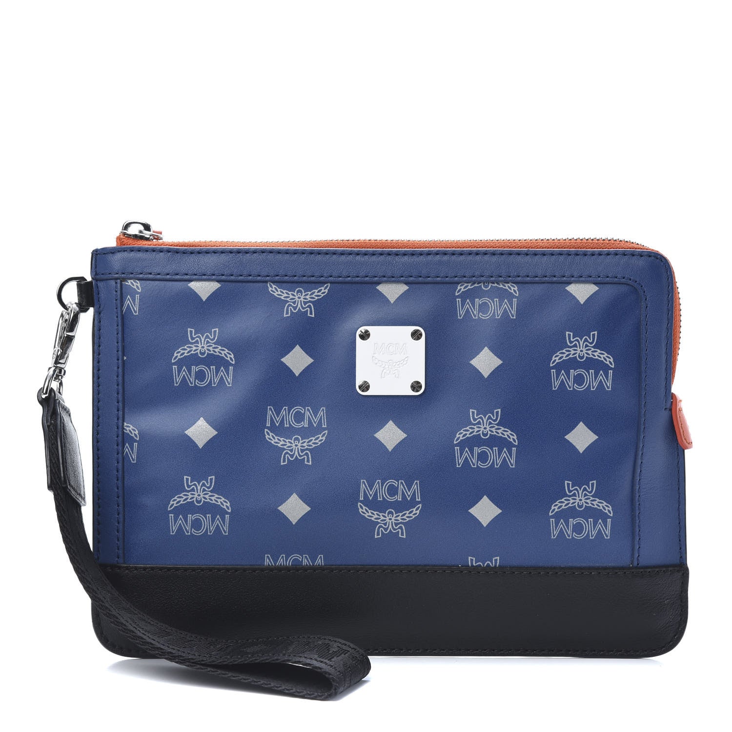 MCM Visetos Reflective Nylon Mini iPad Case Estate Blue 1 of 8