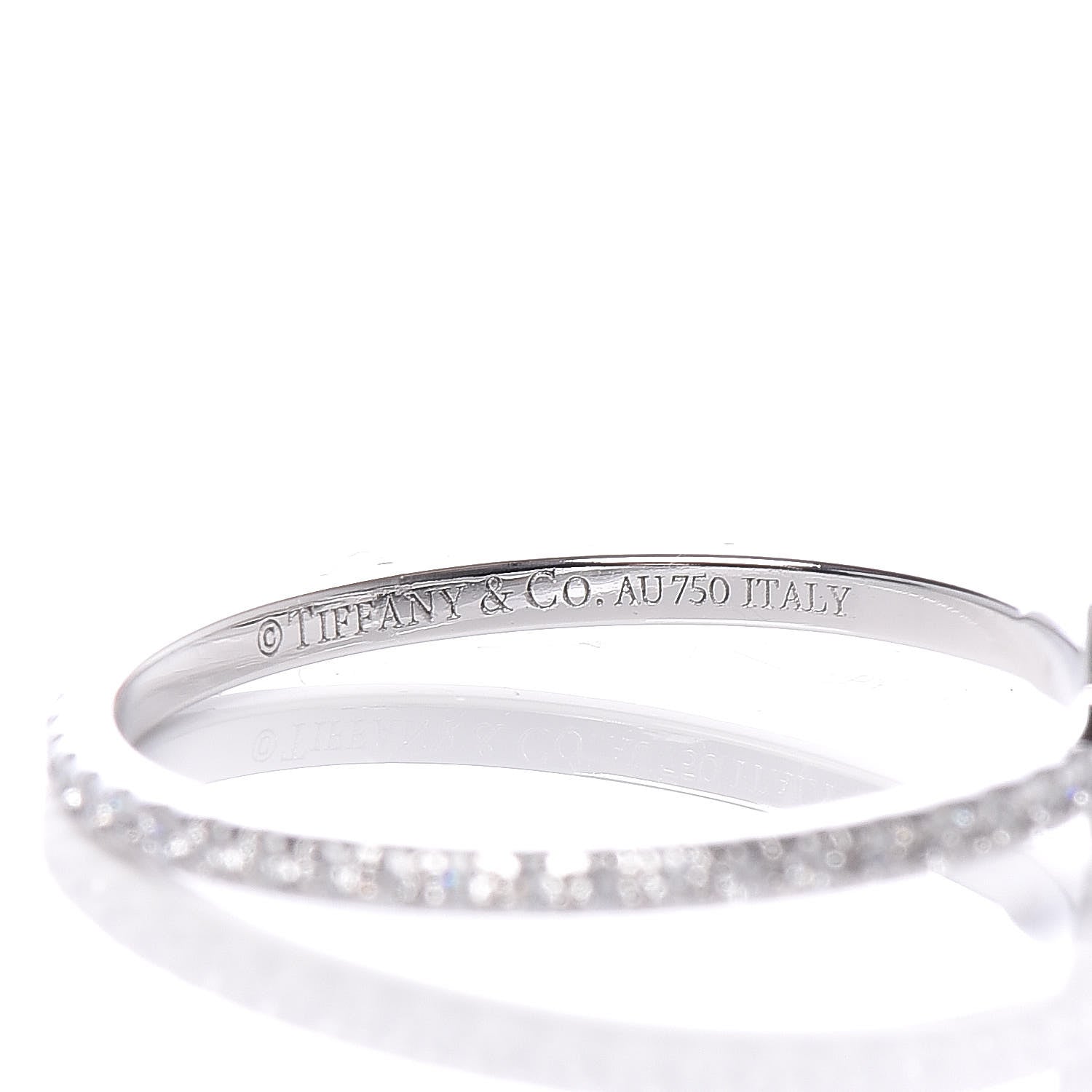 Tiffany 18K White Gold Diamond T Wire Pave Ring 52 6 5 of 5