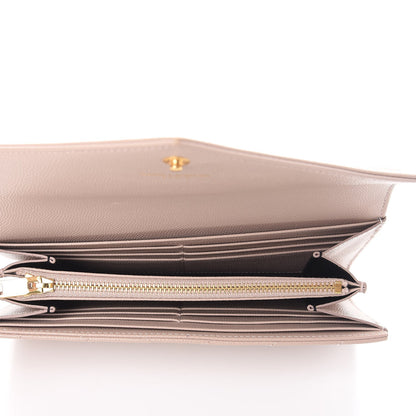 Saint Laurent Grain De Poudre Matelasse Chevron Monogram Flap Wallet Pale Pink 5 of 9