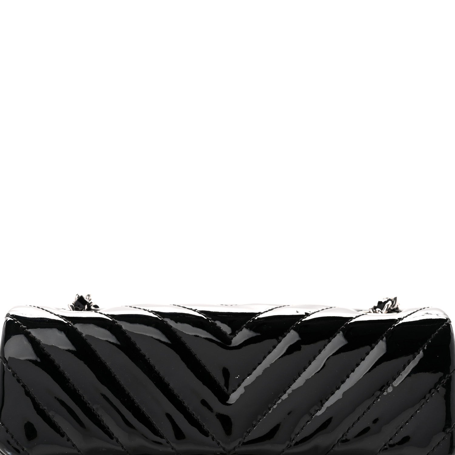 Chanel Patent Calfskin Chevron Quilted Extra Mini Flap Black 8 of 11