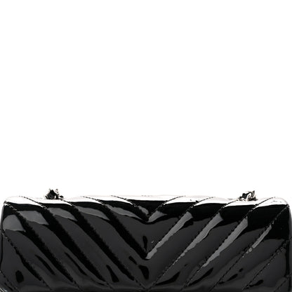 Chanel Patent Calfskin Chevron Quilted Extra Mini Flap Black 8 of 11