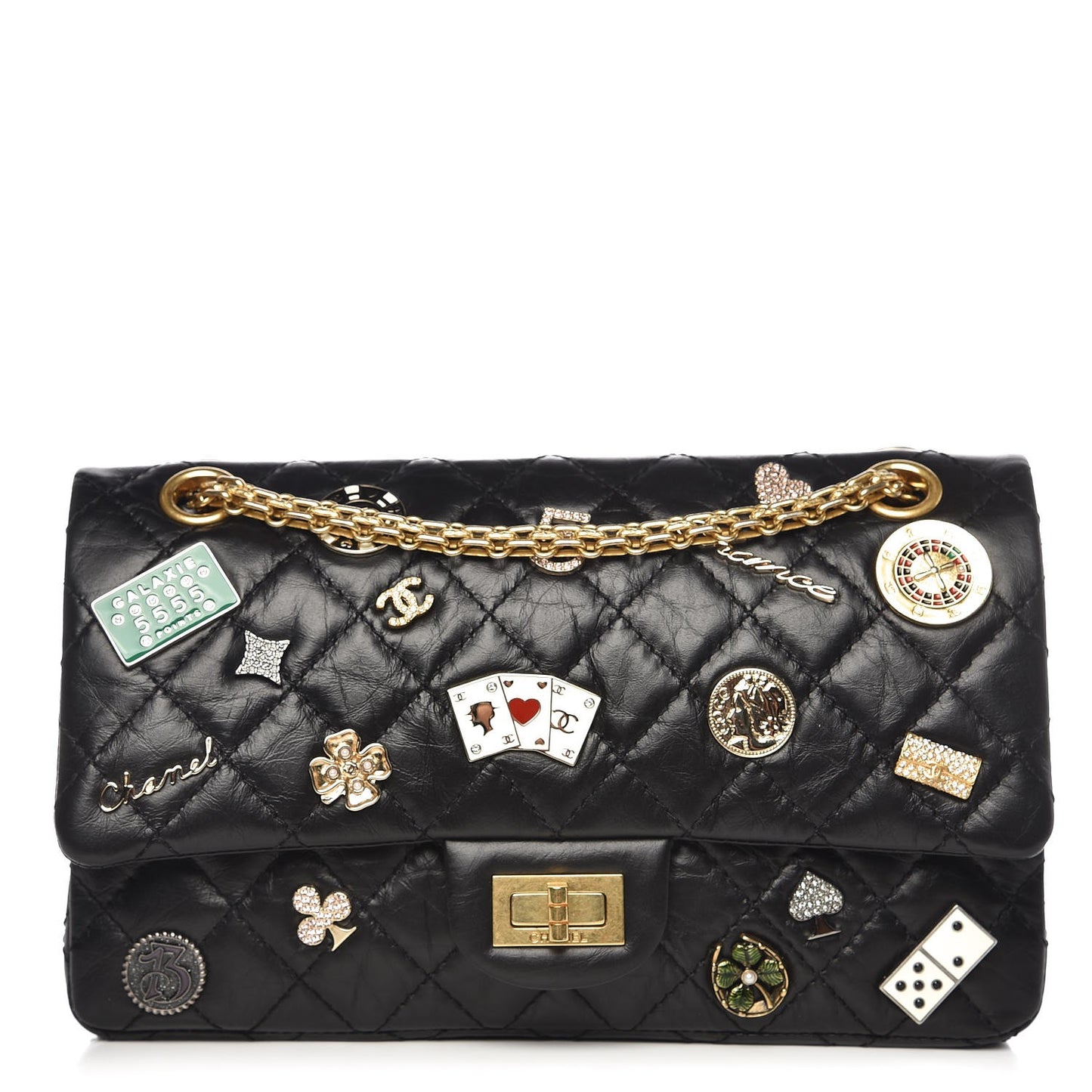 Aged Calfskin Quilted Casino 2.55 Reissue 225 Flap Black