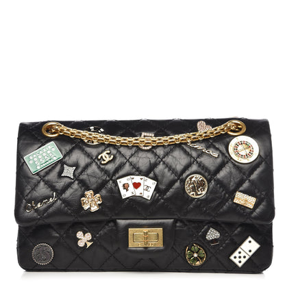 Chanel Aged Calfskin Quilted Casino 2.55 Reissue 225 Flap Black 1 of 10