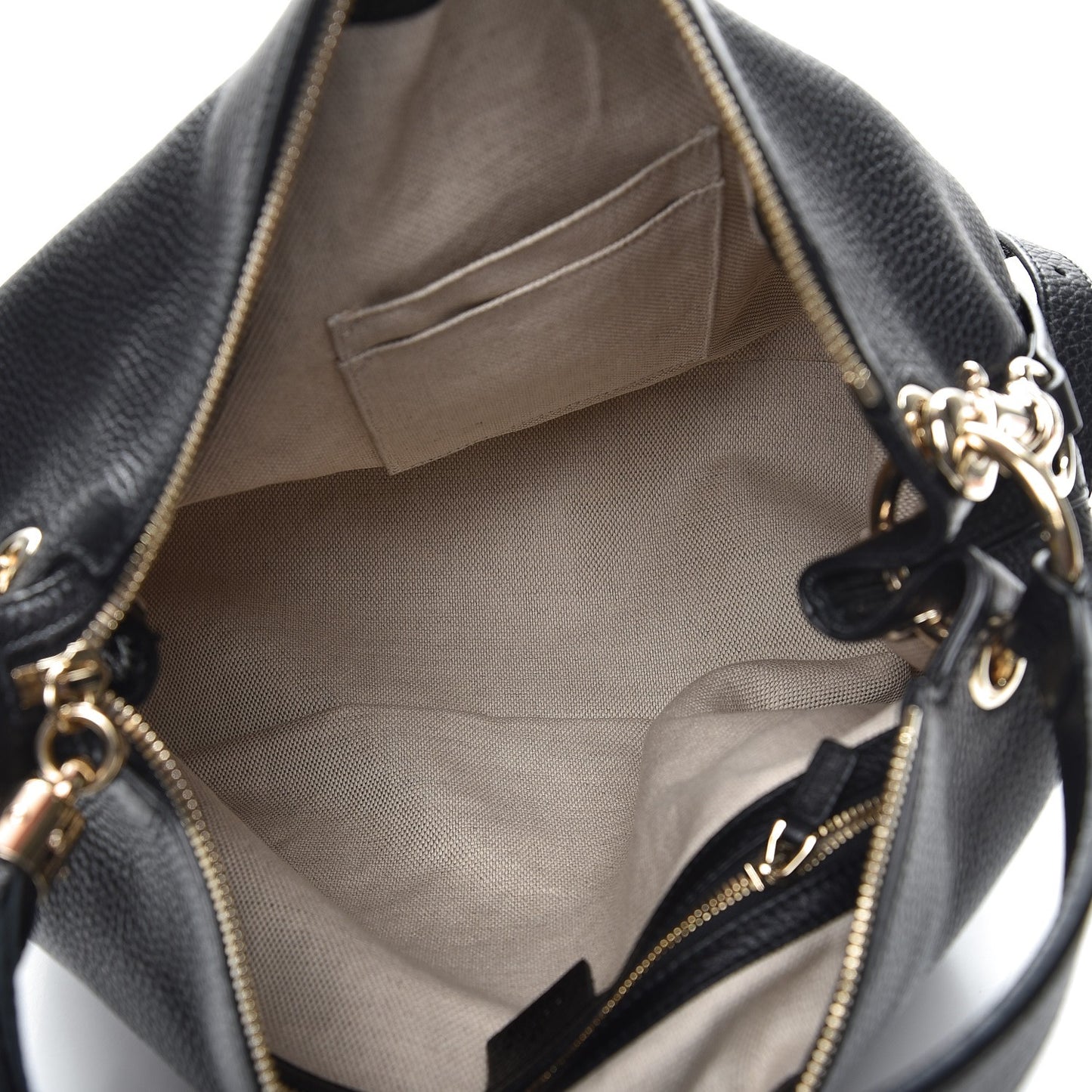 Pebbled Calfskin Large Soho Hobo Black