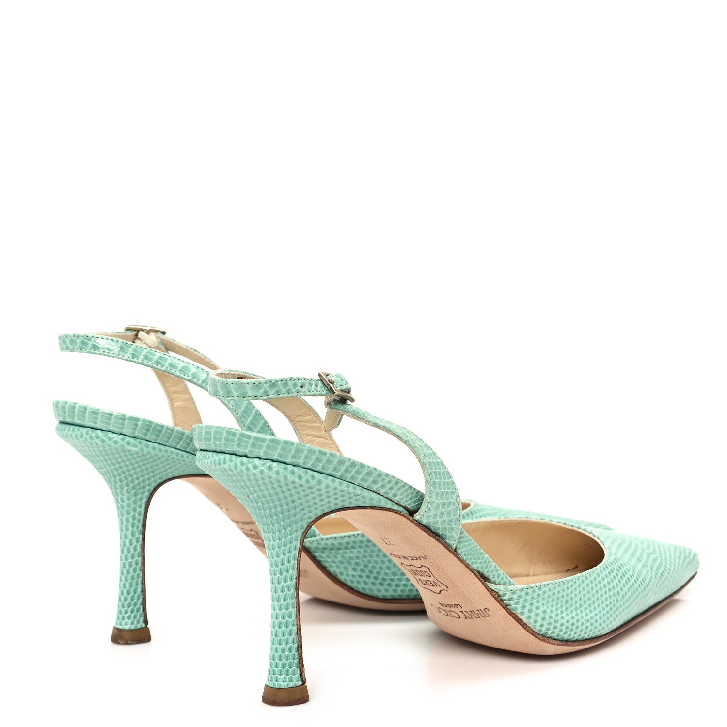 Jimmy Choo Calfskin Lizard Embossed Syria 85 Slingback Pumps 37 Amazon 5 of 10