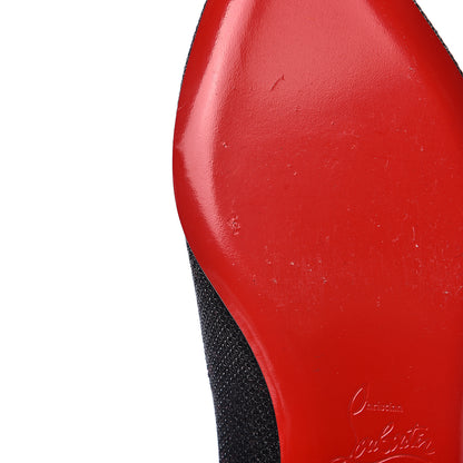 Christian Louboutin Glitter Tisse Veau Velours Heart Embellished Coramia Point Toe Flats 36 Black 9 of 9